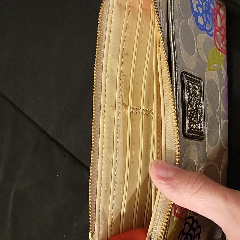 Coach Cream Wristlet with Multicolor Floral Design - Picture 12 of 14
